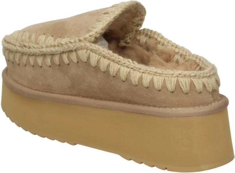 MOU Klomp Eskimo platform beige leren klompen - Foto 3