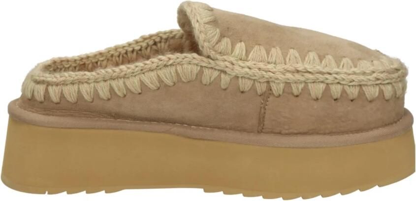 MOU Klomp Eskimo platform beige leren klompen - Foto 5