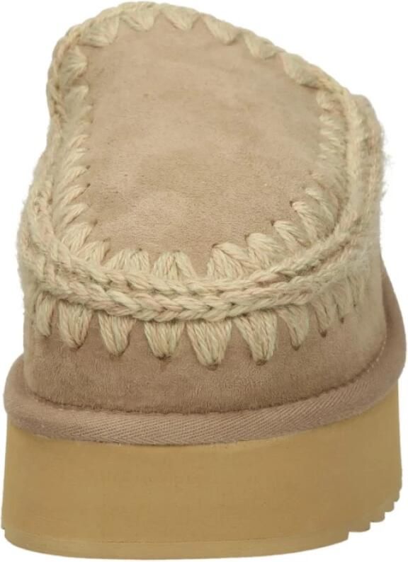 MOU Klomp Eskimo platform beige leren klompen - Foto 4