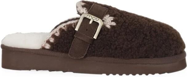 Mou Curly Sheepskin Clog Slipper