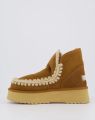 MOU Vachtlaarzen Dames Mini Eskimo Platform Boot Suède Cognac - Bruin