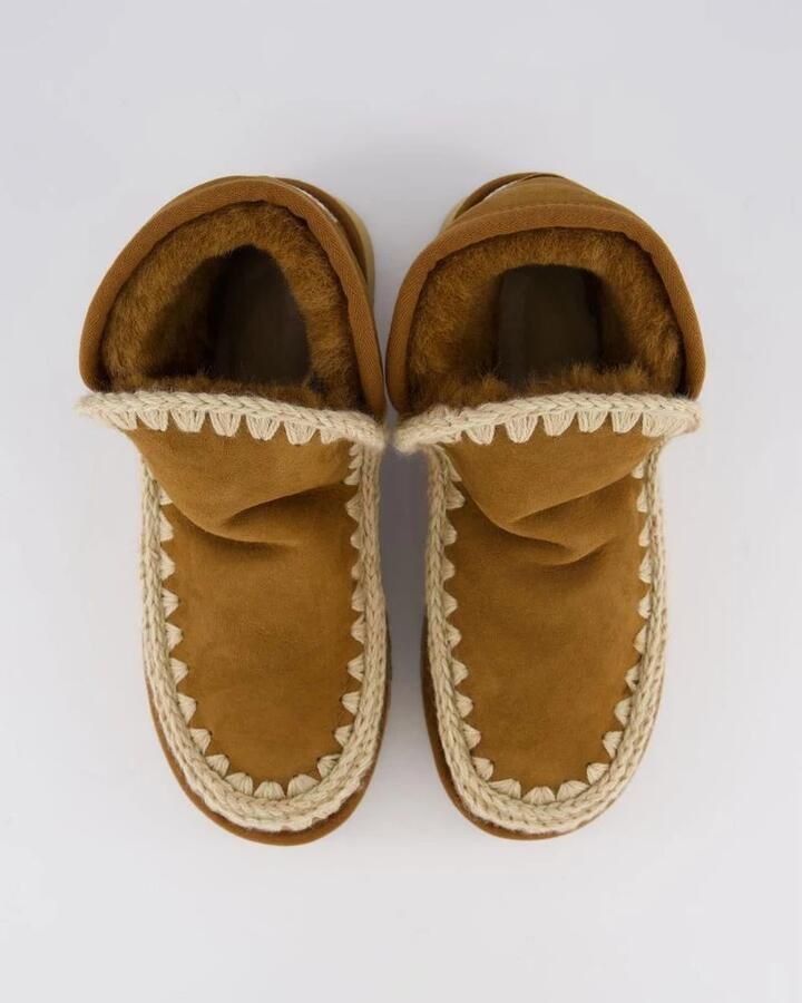 MOU Vachtlaarzen Dames Mini Eskimo Platform Boot Suède Cognac - Foto 5