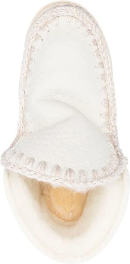 MOU Enkellaarsjes Dames Pantoffels Damesschoenen Leer Eskimo snkr bold Gebroken wit - Foto 10