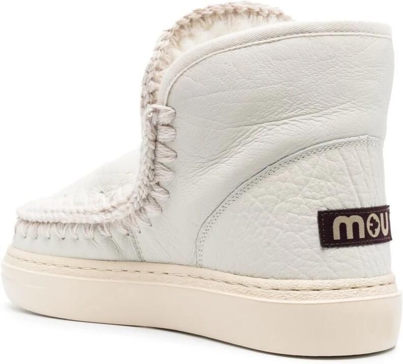 MOU Enkellaarsjes Dames Pantoffels Damesschoenen Leer Eskimo snkr bold Gebroken wit - Foto 2