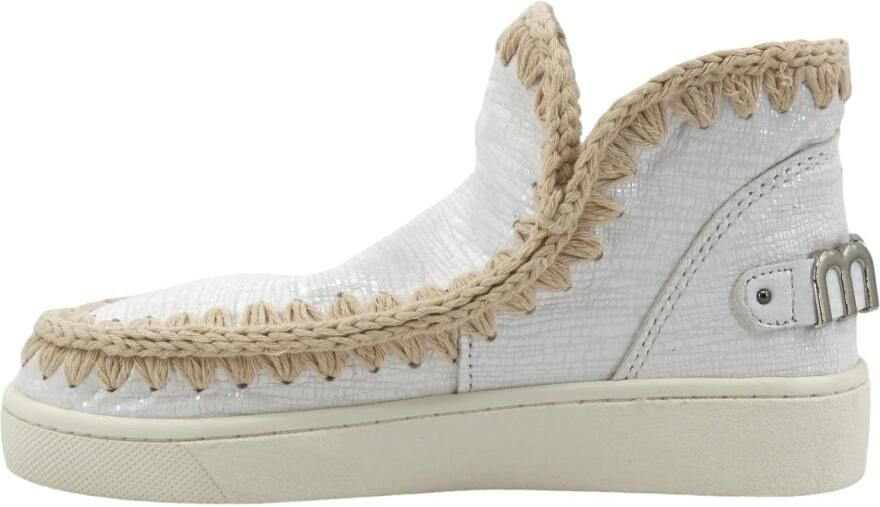 Mou Witte platte schoenen met paillettenzool