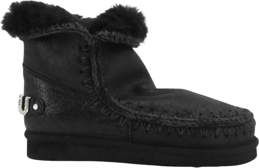 Mou Korte Eskimo Laars met Juweel in Zwart Black Dames - Foto 5