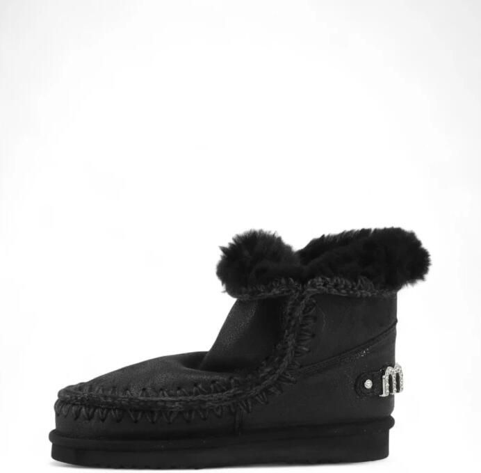 Mou Korte Eskimo Laars met Juweel in Zwart Black Dames - Foto 6