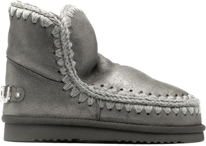 Mou Tronchetti Eskimo 18 Rhinestones Logo Grijs Dames