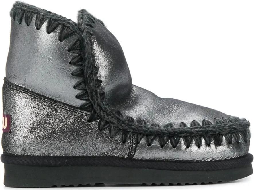 Mou Grijze Gehaakte Schapenvachtlaarzen Gray Dames