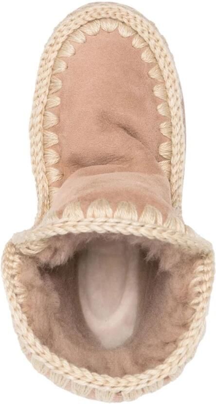 MOU Enkellaarsjes Dames Pantoffels Damesschoenen Suède Eskimo18 glit log Zand - Foto 16