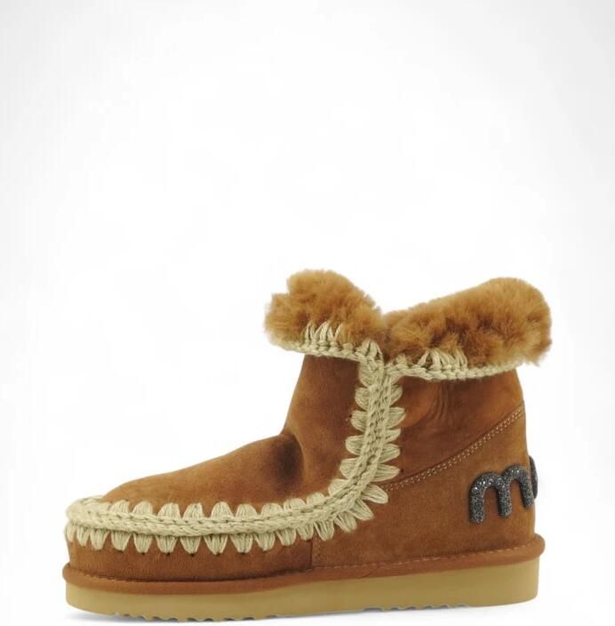 MOU Vachtlaarzen Dames Eskimo 18 Glitter Logo Maat: 36 Materiaal: Suède Kleur: Cognac - Foto 5