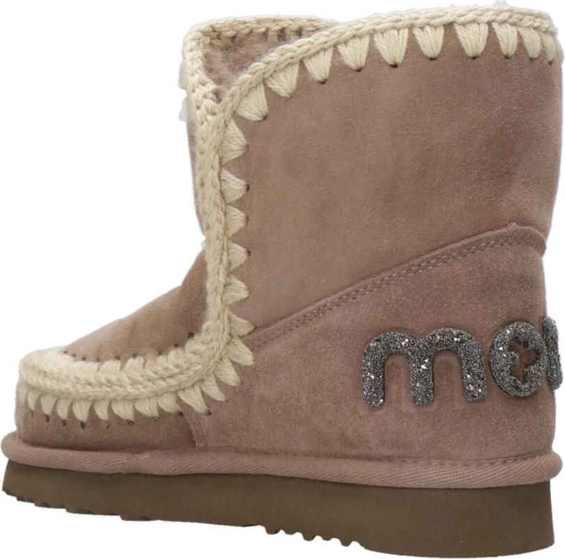 MOU Vachtlaarzen Dames Eskimo 18 Glitter Logo Suède Grijs - Foto 3