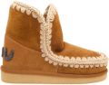MOU Enkellaarsjes Dames Pantoffels Damesschoenen Suède Eskimo18 glit log Cognac - Bruin