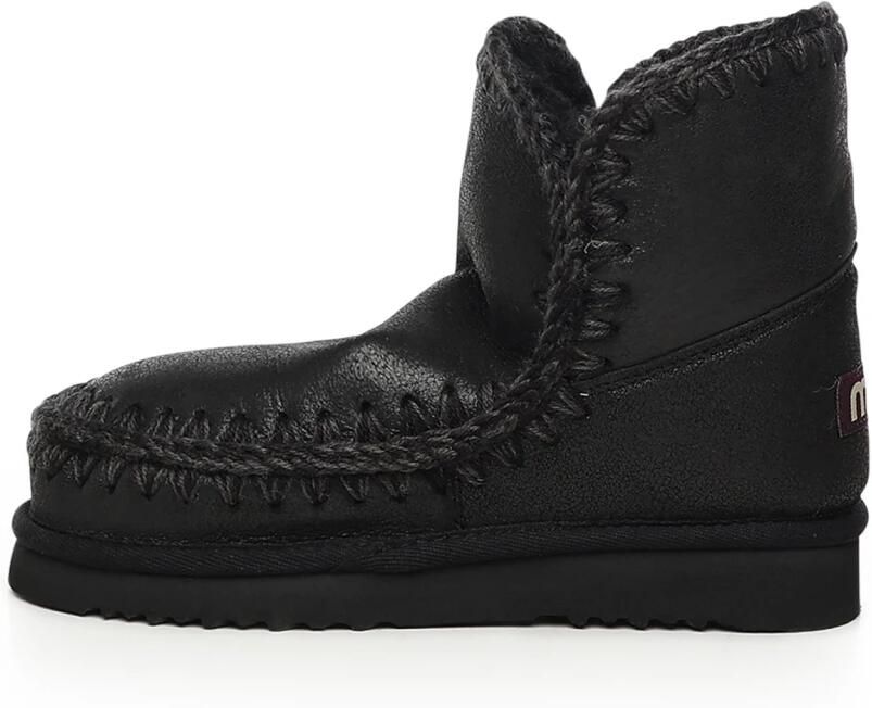 MOU Enkellaarsjes Dames Pantoffels Damesschoenen Suède Eskimo18 Zwart - Foto 4