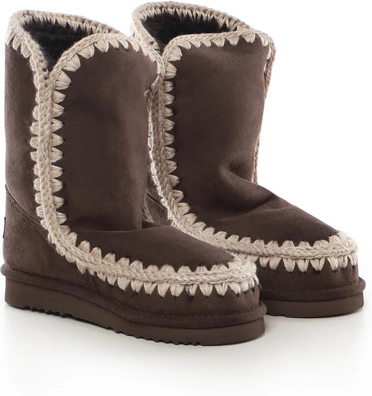 Mou Bruine Enkellaarzen van Schapenvacht Aw23 Brown Dames - Foto 4