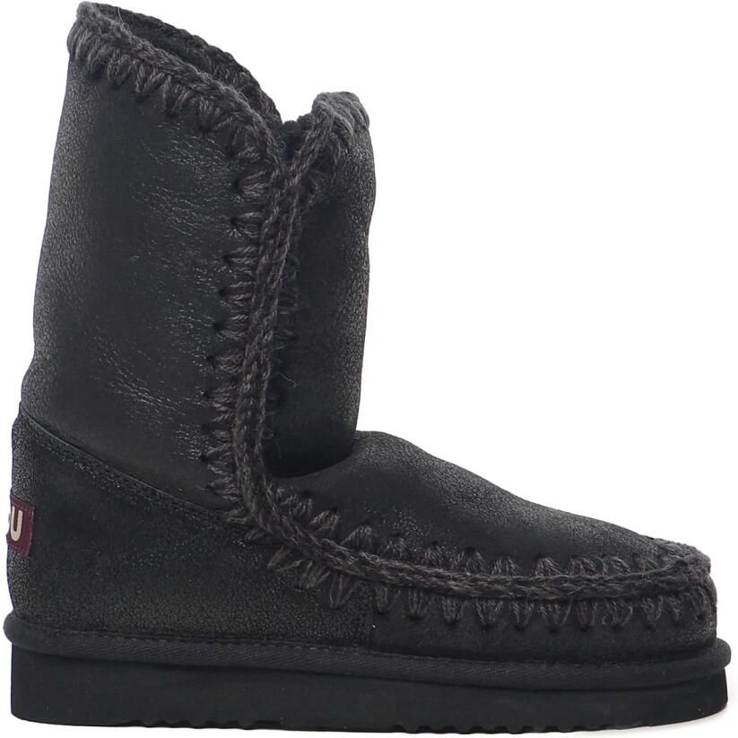 Mou Geëmbosseerde Spyral Zwarte Eskimo Laarzen Black Dames