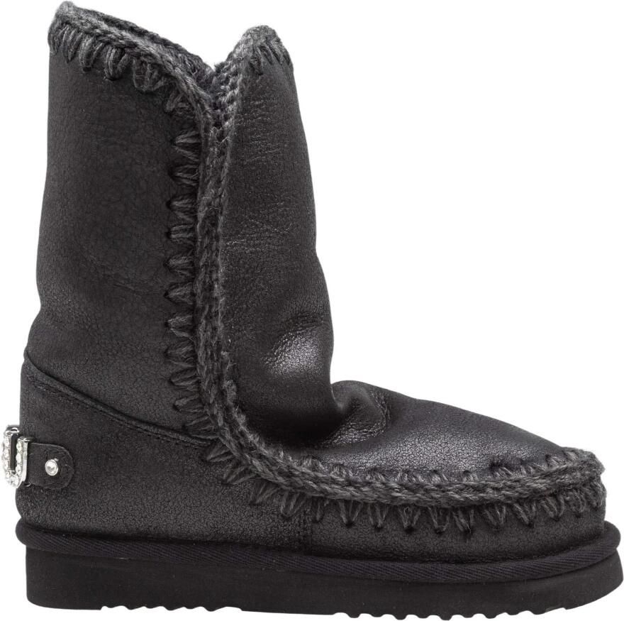 Mou Suède Enkellaarzen met Rubberen Zool Black Dames - Foto 2