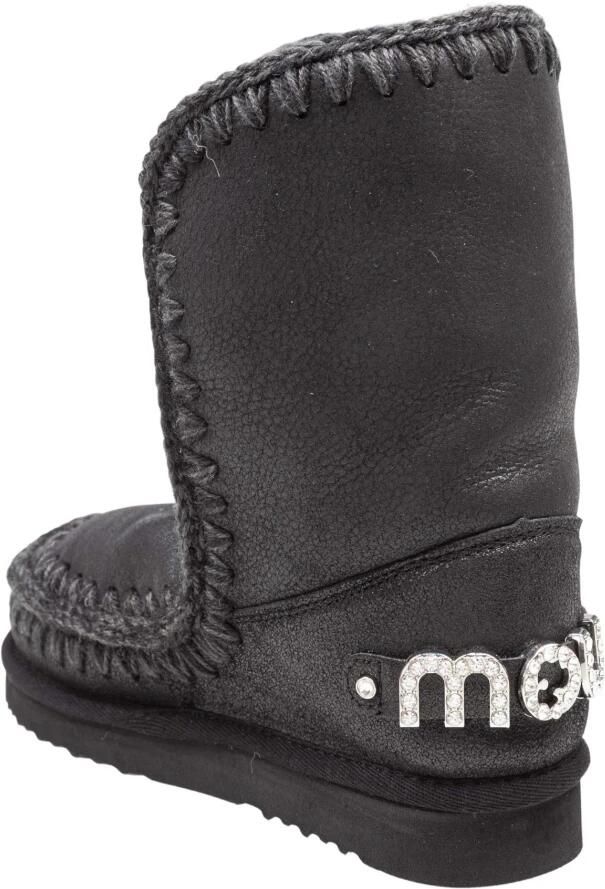 Mou Suède Enkellaarzen met Rubberen Zool Black Dames - Foto 5