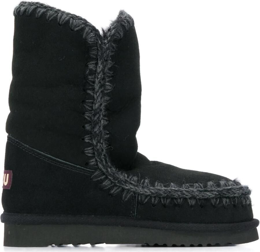 MOU Vachtlaarzen Dames Eskimo 18 Glitter Logo Suède Zwart