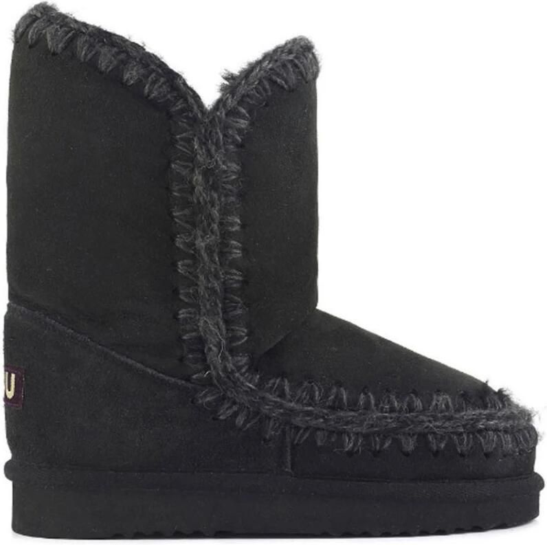 MOU Vachtlaarzen Dames Eskimo 18 Glitter Logo Suède Zwart