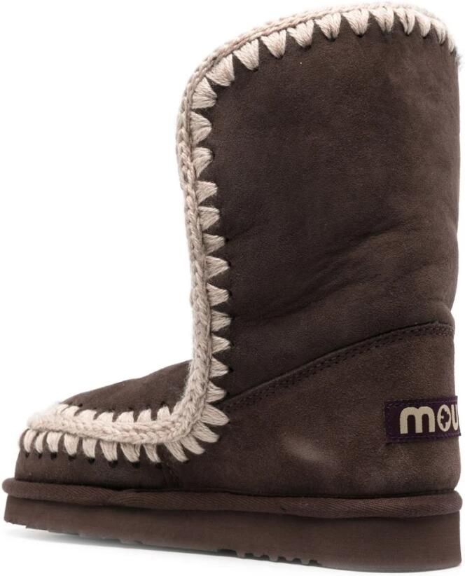 Mou Bruine Enkellaarzen van Schapenvacht Aw23 Brown Dames - Foto 4