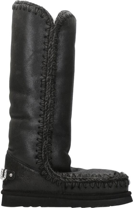 Mou Eskimo40 Rhinestones Logo Stivale Zwart Dames