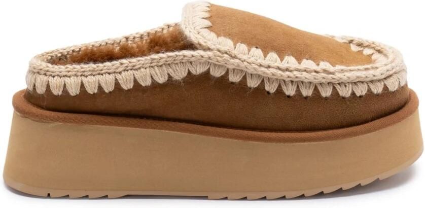 MOU Instappers Dames Clog Eskimo Platform Maat: 40 Materiaal: Suède Kleur: Cognac - Foto 4
