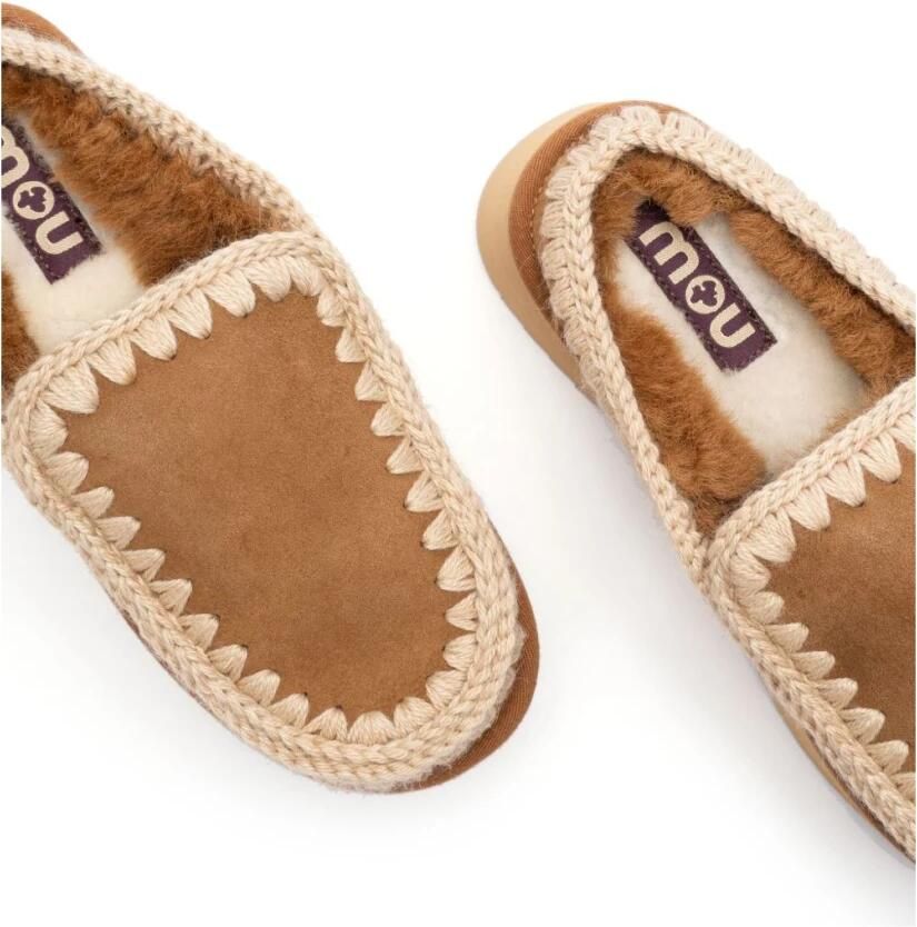 MOU Instappers Dames Clog Eskimo Platform Suède Cognac - Foto 6