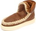 Mou Eskimo Sneaker Bold Haakdetails Dubbelzijdig Schapenvacht Brown Dames - Bruin