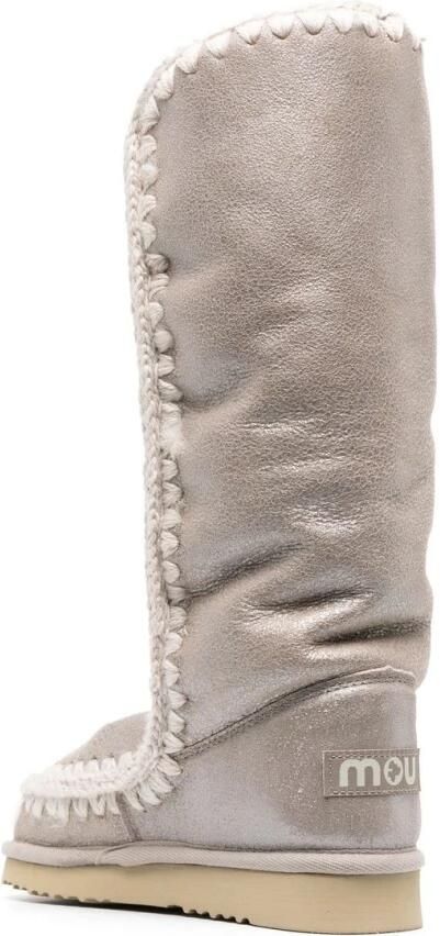 Mou Beige Gehaakte Schapenvachtlaarzen Beige Dames - Foto 11