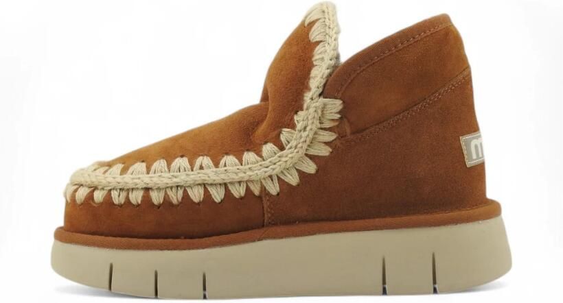 MOU Vachtlaarzen Dames Eskimo Bounce Sneaker Maat: 39 Materiaal: Suède Kleur: Cognac - Foto 4
