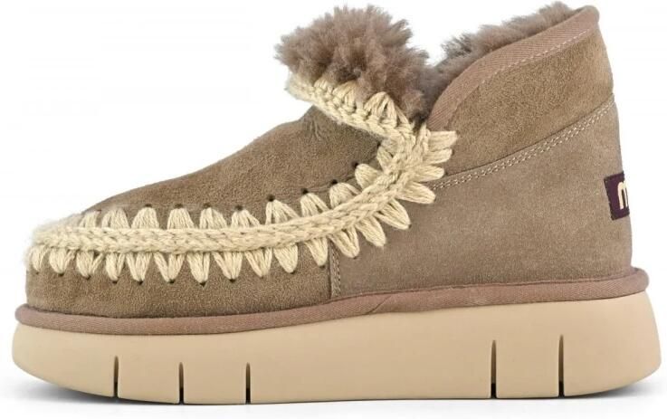 MOU Vachtlaarzen Dames Eskimo Bounce Sneaker Maat: 37 Materiaal: Suède Kleur: Taupe - Foto 11