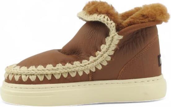 Mou Eskimo Sneaker Bold Haakdetails Dubbelzijdig Schapenvacht Brown Dames - Foto 5