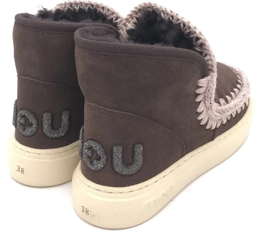 Mou Glitter Logo Sneaker Laarzen Brown Dames