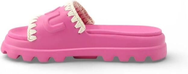 Mou Fuchsia Sandalen met Reliëf Logo Pink Dames - Foto 2