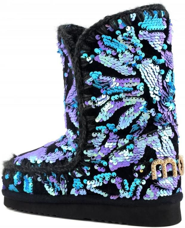 Mou Fluwelen enkellaarzen met fonkelende studs