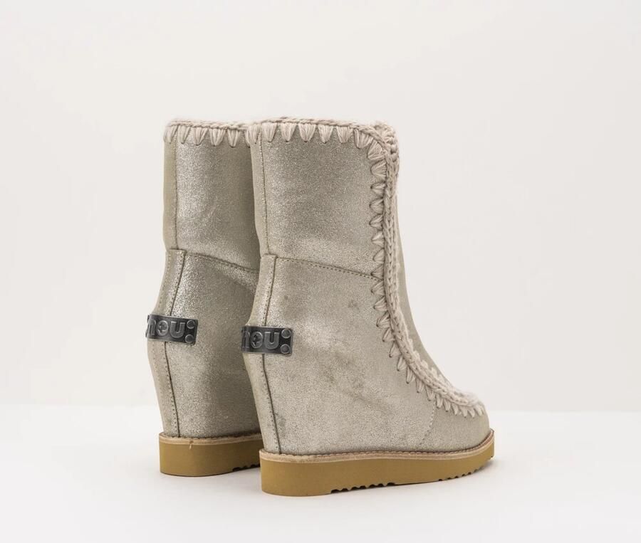 Mou Franse Teen Wig Korte Steen Metallic Laars