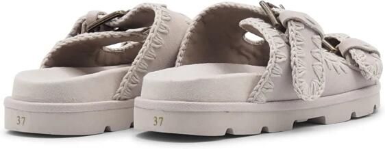 MOU Slippers Dames Low Bio Sandal 2buckles Monoch Suède Grijs - Foto 4