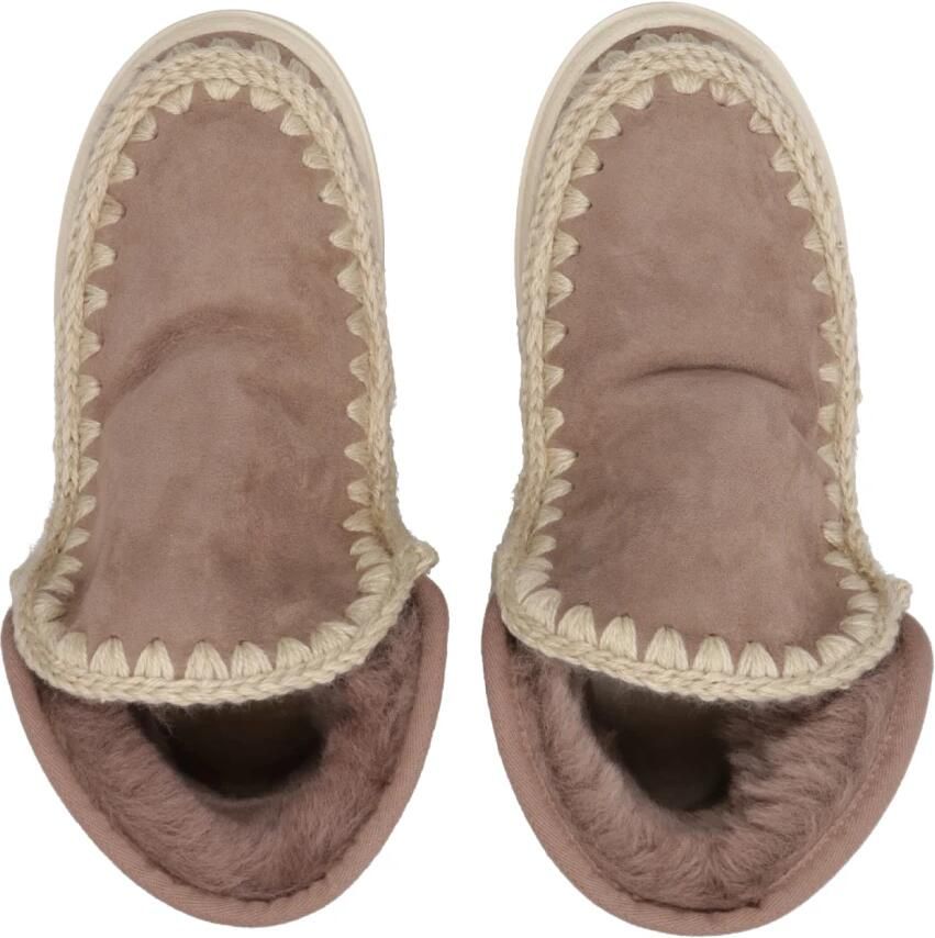 MOU Enkellaarsjes Dames Pantoffels Damesschoenen Suède Eskimo bold glitt Taupe - Foto 3