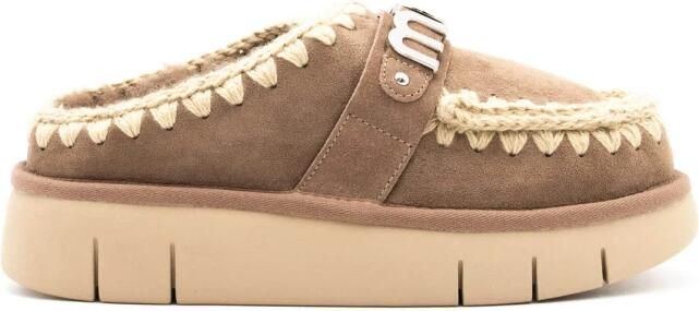 MOU Instappers Dames Bounce Clog Maat: 40 Materiaal: Suède Kleur: Beige - Foto 10