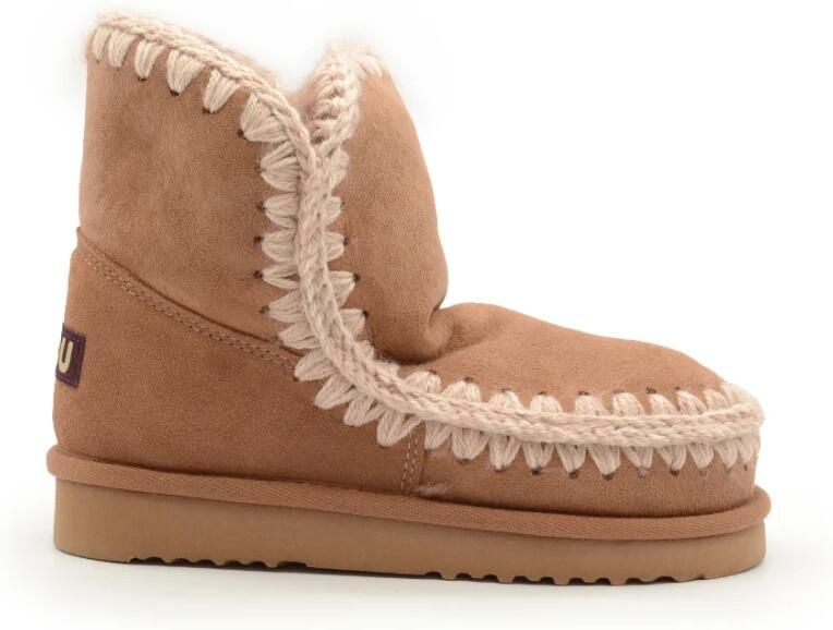 Mou Handgemaakte schapenvachtlaarzen met haaksteken