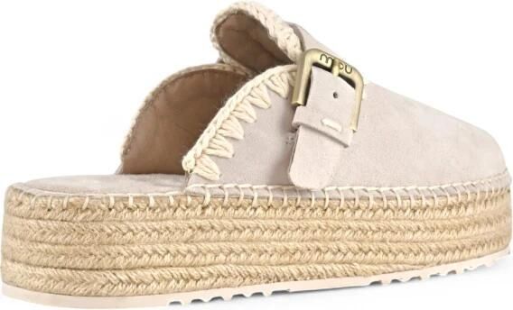 MOU Instappers Dames Jute Clog Plain Sue Suède Beige - Foto 2
