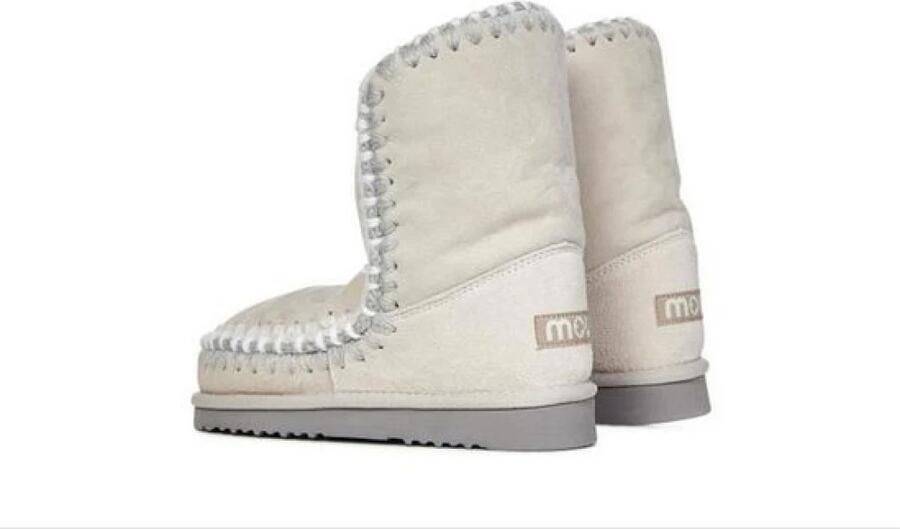 Mou Lichtgrijze Platte Schoenen met Geborduurde Sterren - Foto 2