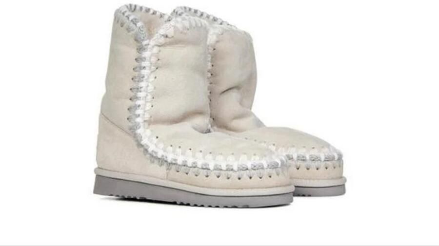 Mou Lichtgrijze Platte Schoenen met Geborduurde Sterren - Foto 6