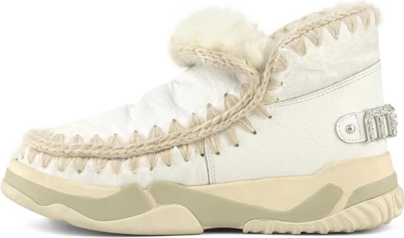 Mou Luxe lamsskin sneaker met gehaakte stiksels White Dames - Foto 3