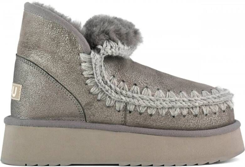 Mou Eskimo Platform Enkellaars IJzer Grijs Gray Dames - Foto 4