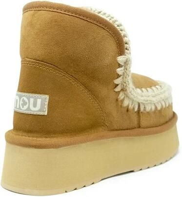 MOU Vachtlaarzen Dames Mini Eskimo Platform Boot Suède Cognac - Foto 15
