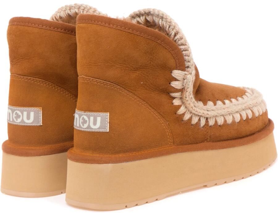 MOU Vachtlaarzen Dames Mini Eskimo Platform Boot Suède Cognac - Foto 8