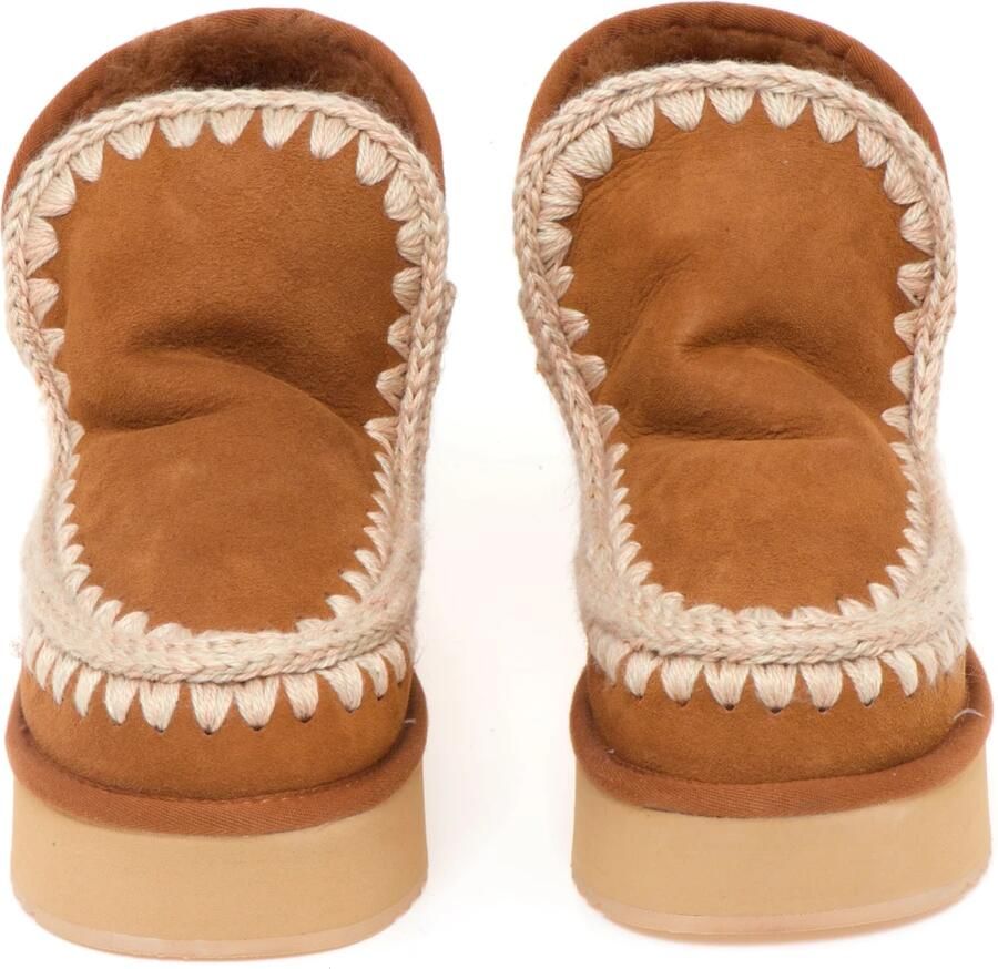 MOU Vachtlaarzen Dames Mini Eskimo Platform Boot Suède Cognac - Foto 3