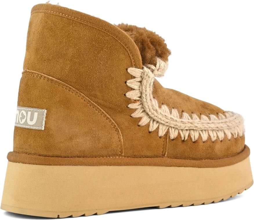 MOU Vachtlaarzen Dames Mini Eskimo Platform Boot Maat: 40 Materiaal: Suède Kleur: Cognac - Foto 5